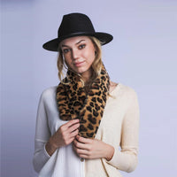 Faux Fur Leopard Short Scarf