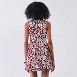 Floral Crew Neck Sleeveless Fitted Mini Dress