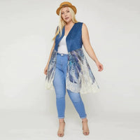 Floral Crochet Lace Boho Trim Women's  Sleeveless