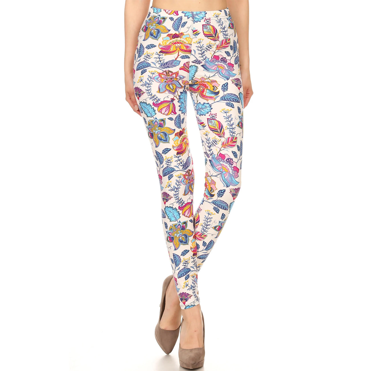 Floral Printed Lined Women's Knit Legging