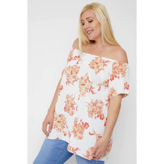 Floral Print Off The Shoulder Women's Top