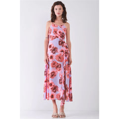 Floral Sleeveless Maxi Dress with Side Slits