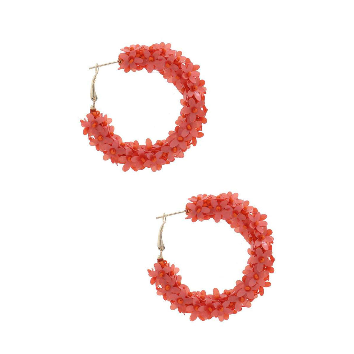 Flower Sequin Hoop Women Earring