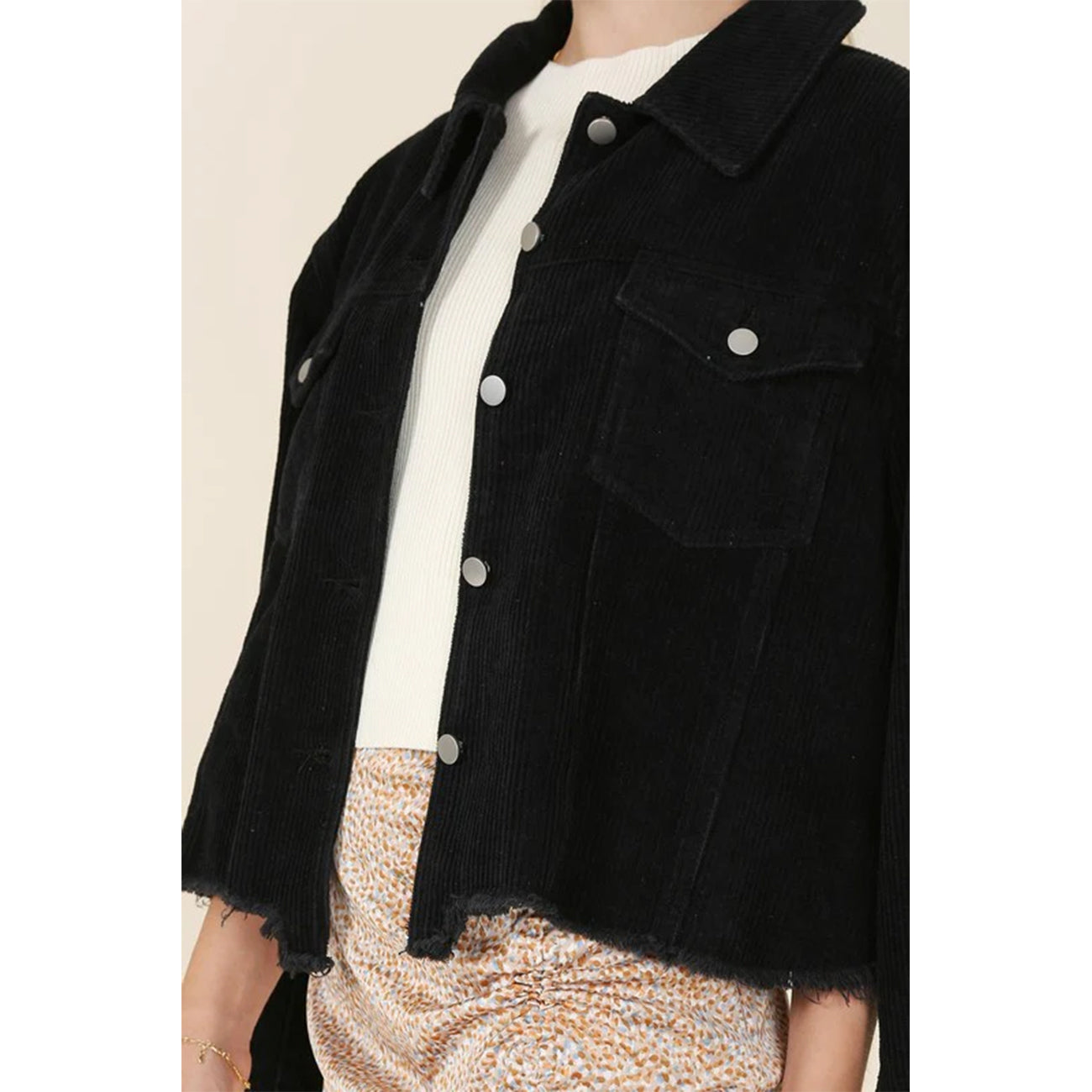 Frayed corduroy jacket