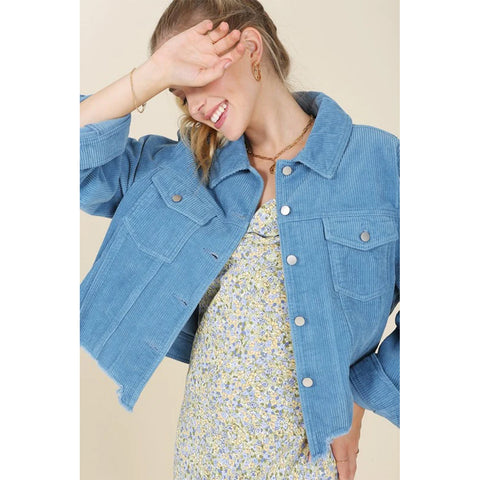 Frayed corduroy jacket