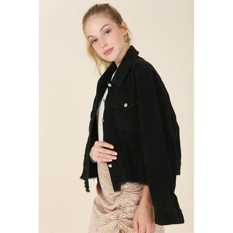 Frayed corduroy jacket