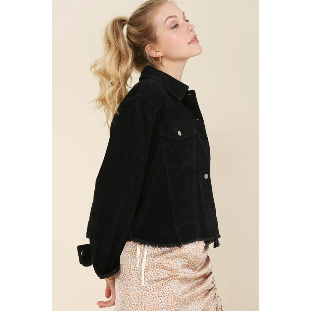 Frayed corduroy jacket