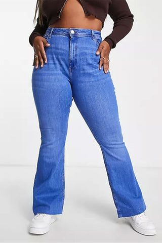 Flare Jean River Island Plus Comfort in Bright Blue
