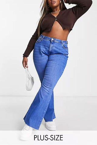 Flare Jean River Island Plus Comfort in Bright Blue