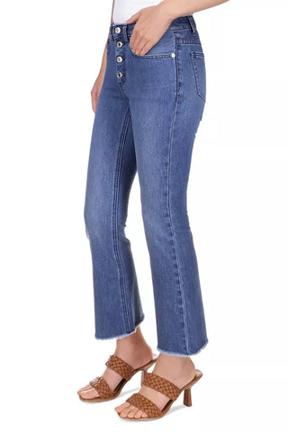 Flared Frayed-Hem Cropped Jeans, Regular & Petite