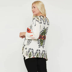 Geometric/tribal Sublimation Print Tunic Top
