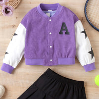 Girls Contrast Bomber Jacket, Tank, and Pleated Skirt Set