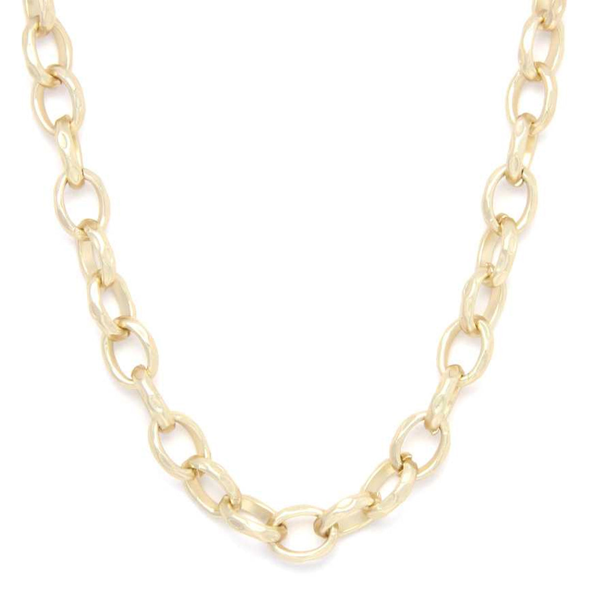 Gold Metal Circle Link Necklace