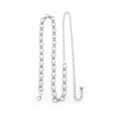 Gold Rhodium Circle Chain Metal Belt