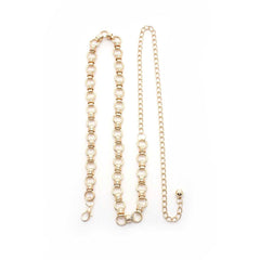 Gold Rhodium Circle Chain Metal Belt