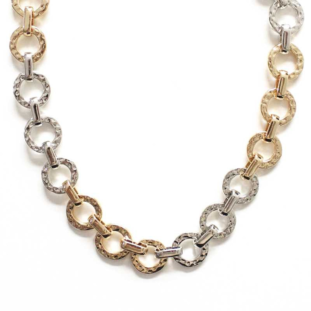 Gold Rhodium Fashion Metal Two Tone Necklace