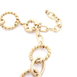 Gold Twisted Circle Link Necklace