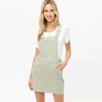 Green Square Neck Adjustable Shoulder Straps Dress