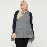Grey Two Tone Knit Sleeveless Plus Size Top