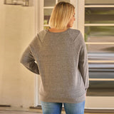 Heather Grey Long Sleeve Geometric Plus Women's Sweatshirt