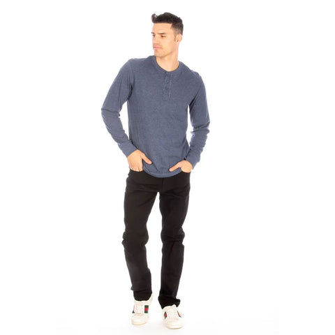 Henley Long Sleeve for Men - Blue