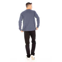 Henley Long Sleeve for Men - Blue