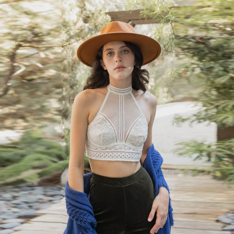 High Neck Mesh Choker Bralette