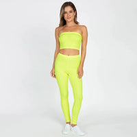 High Waist Neon Knit Stretch Leggings