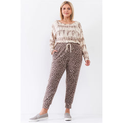 Ivory Acid Wash Print Bateau Neck Plus Women's Top
