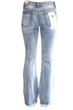Juniors' Low-Rise Ripped Flare Jeans