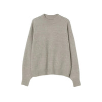 Knit Sweater Crewneck Long-Sleeve -Grey