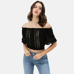 Black Lace Trim On The Front And Sleeves