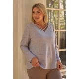 Lavender PLus Size Women's Top with Criss-cross Strings