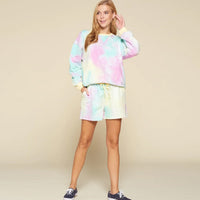 Lemon Purple Tie-dye Printed Women's Jersey