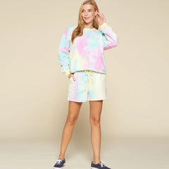 Lemon Purple Tie-dye Printed Women's Jersey