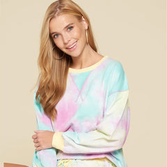 Lemon Purple Tie-dye Printed Women's Jersey
