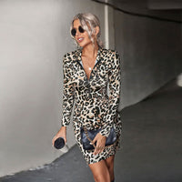 Leopard Half-Zip Mini Dress