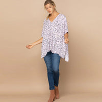 Leopard Print & Letter Printed Knit Top