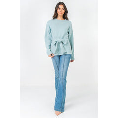 Light Blue A Soft Touch Round Neck Women's Sweater
