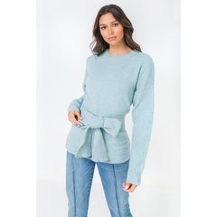 Light Blue A Soft Touch Round Neck Women's Sweater
