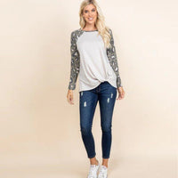 Light Grey Casual with Animal Print 