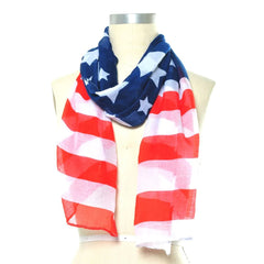 Light Weight American Flag Theme Oblong Scarf