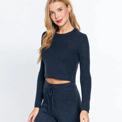 Long Sleeve Crew Neck Women's Sweater Top