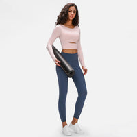 Long Sleeve Cropped Women's Top Sports Strap
