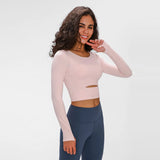 Long Sleeve Cropped Women's Top Sports Strap