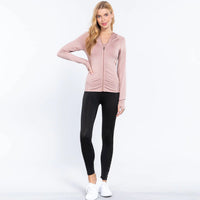 Long Sleeve Hoodie Workout Track Jacket