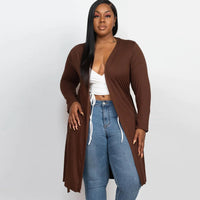 Long Sleeves Belted Women's Cardigan