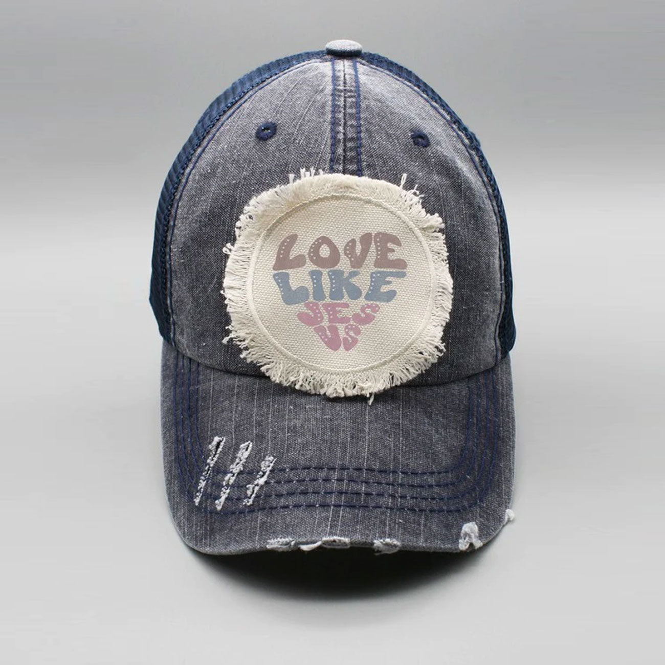 Love Like Jesus Heart Light Colored Patch Hat