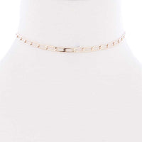 Metal Chain Link Choker Necklace