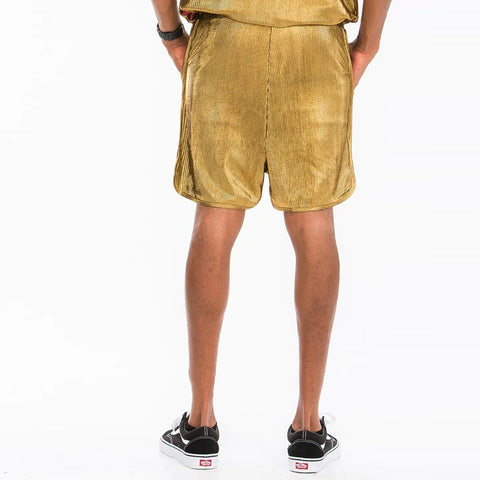 Metallic Flick Shorts for Men - Gold